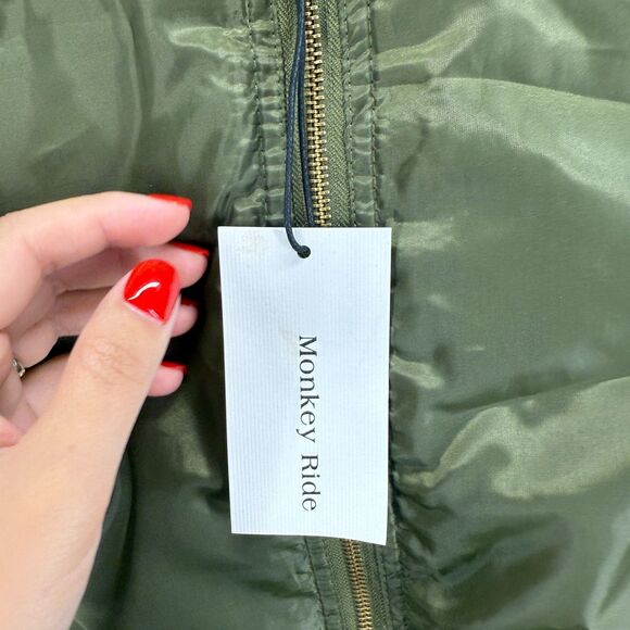 New Monkey Ride Windbreaker Jacket Women S Small Green Full Zip Long Sleeve - Picture 4 of 8